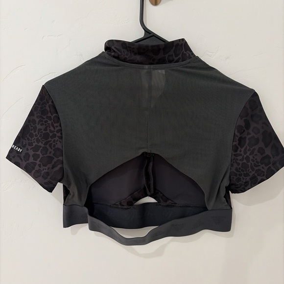 Adidas Women's Leopard Print Crop Top - Picture 3 of 5
